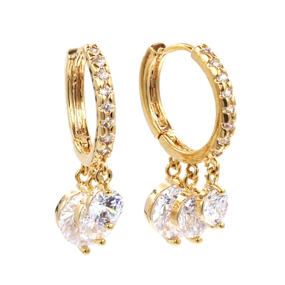 Gold luxury crystal earrings